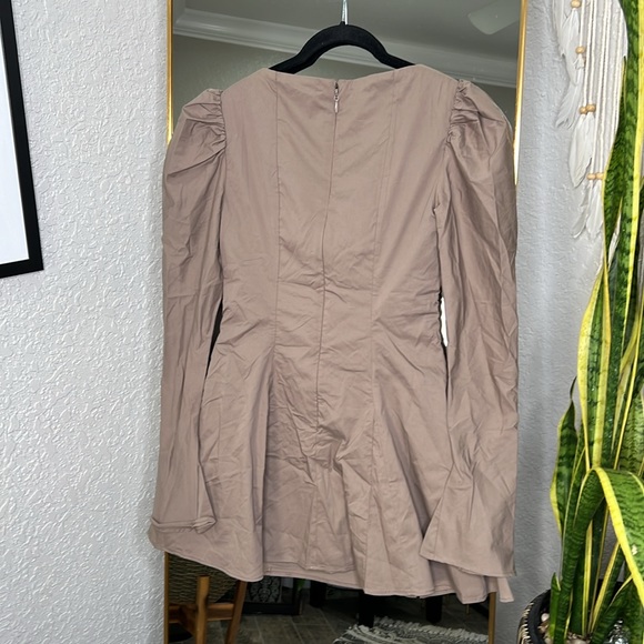 HOUSE OF CB 'Carlina' Mocha Long Sleeve Mini Dress NWOT - Picture 9 of 10